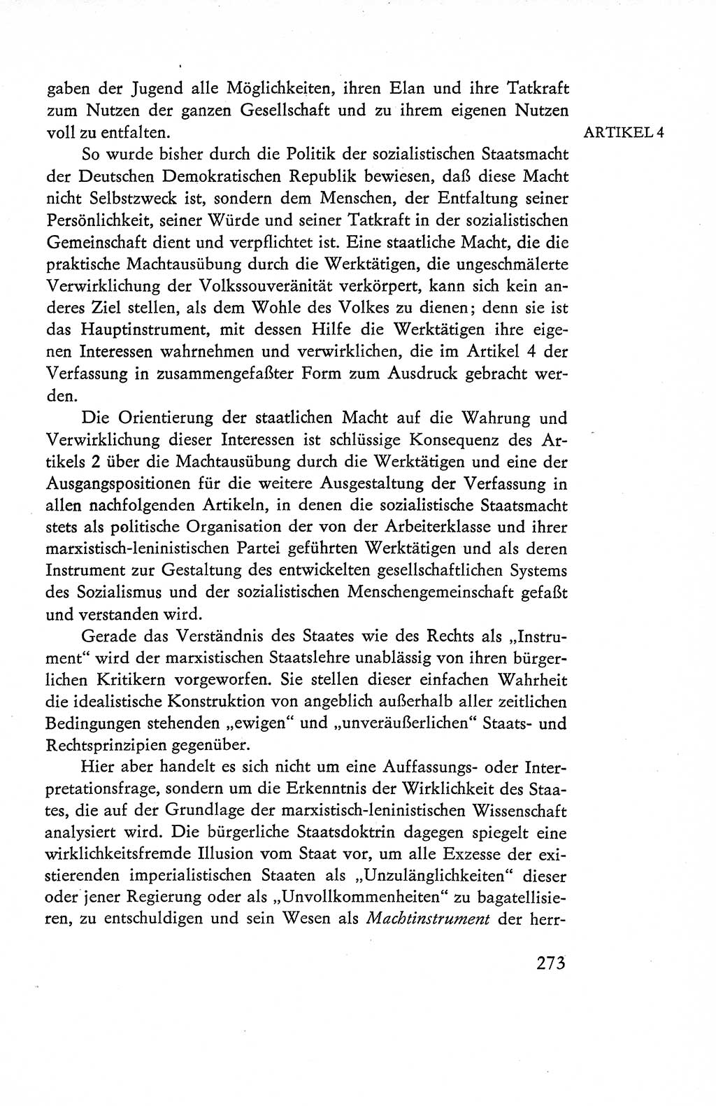 Verfassung der Deutschen Demokratischen Republik (DDR), Dokumente, Kommentar 1969, Band 1, Seite 273 (Verf. DDR Dok. Komm. 1969, Bd. 1, S. 273)