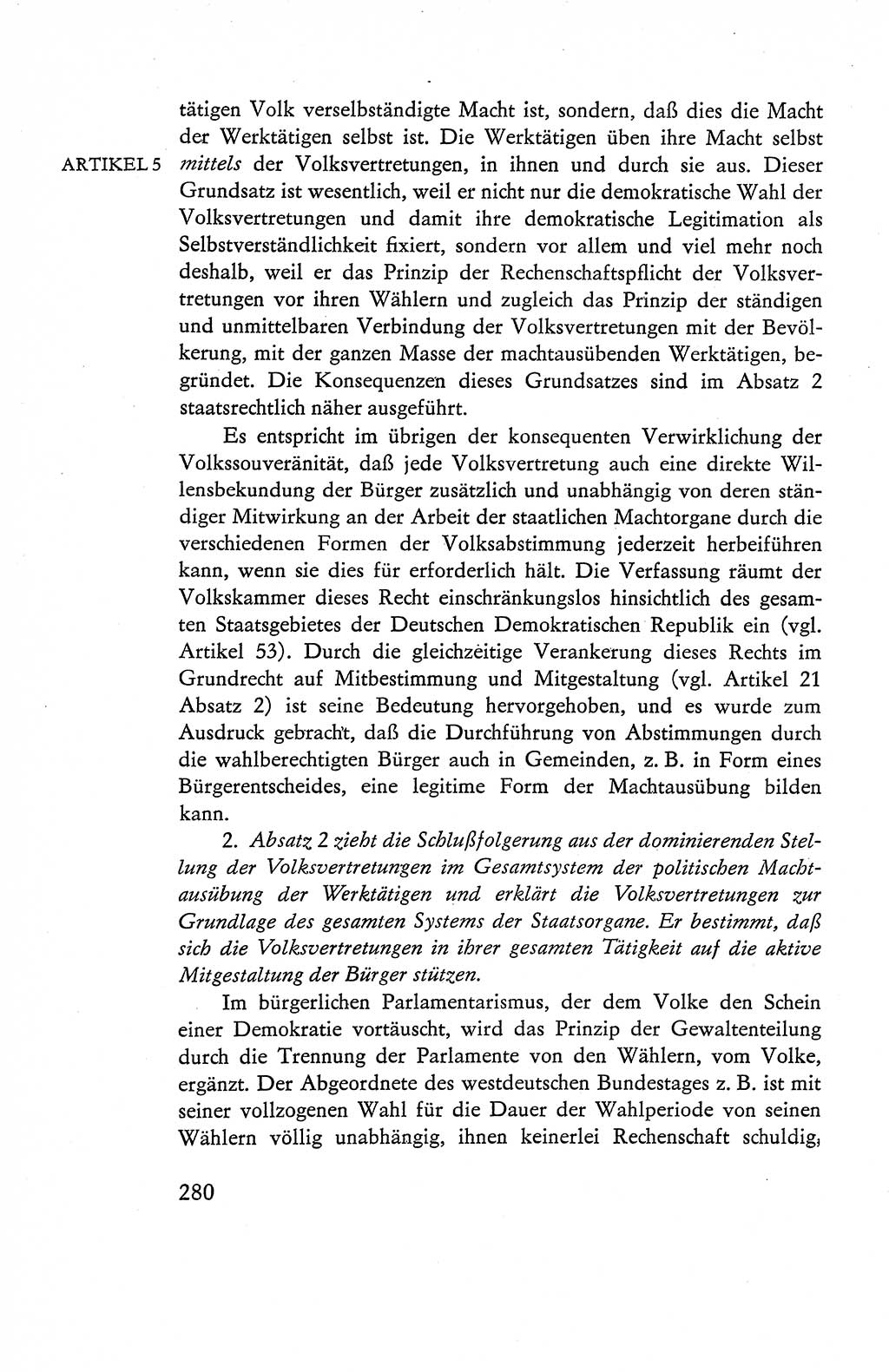 Verfassung der Deutschen Demokratischen Republik (DDR), Dokumente, Kommentar 1969, Band 1, Seite 280 (Verf. DDR Dok. Komm. 1969, Bd. 1, S. 280)