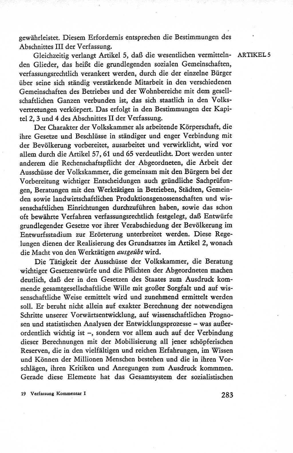 Verfassung der Deutschen Demokratischen Republik (DDR), Dokumente, Kommentar 1969, Band 1, Seite 283 (Verf. DDR Dok. Komm. 1969, Bd. 1, S. 283)