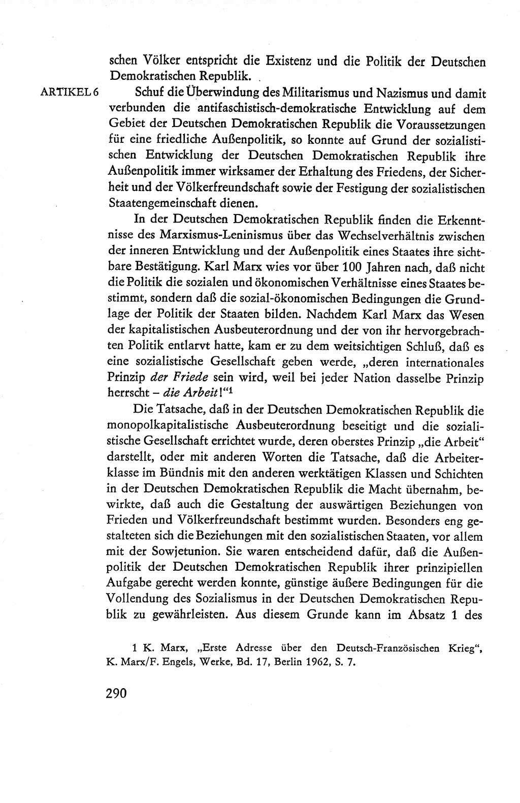 Verfassung der Deutschen Demokratischen Republik (DDR), Dokumente, Kommentar 1969, Band 1, Seite 290 (Verf. DDR Dok. Komm. 1969, Bd. 1, S. 290)