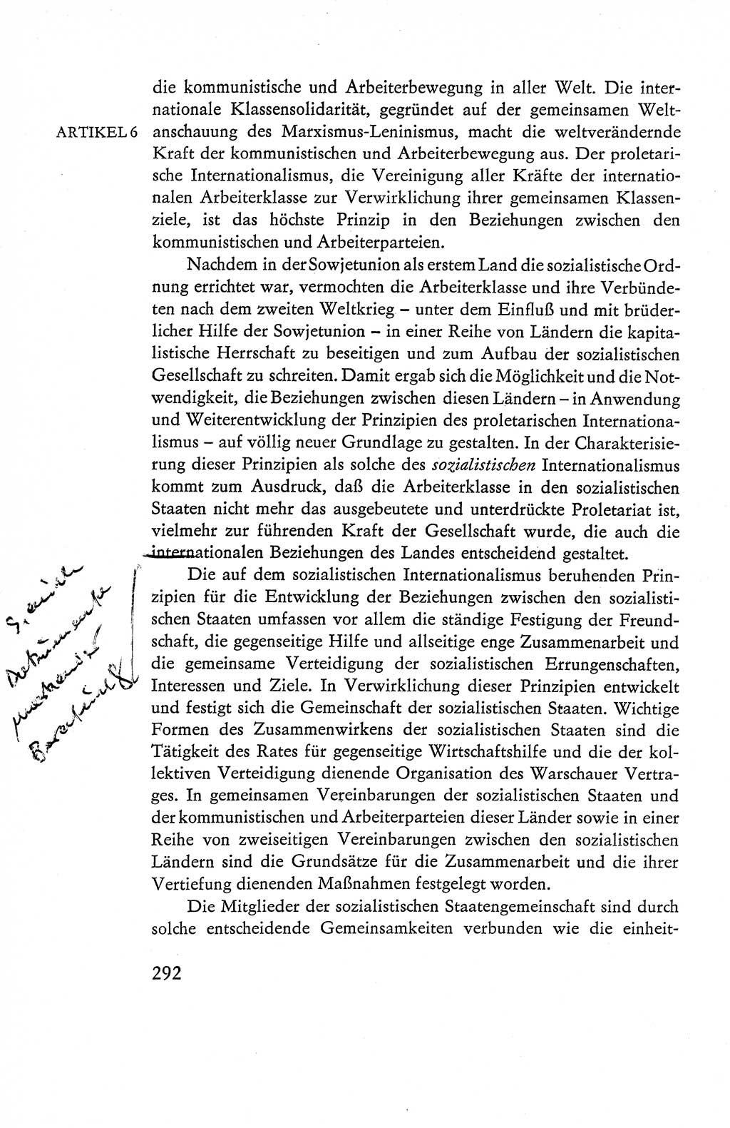 Verfassung der Deutschen Demokratischen Republik (DDR), Dokumente, Kommentar 1969, Band 1, Seite 292 (Verf. DDR Dok. Komm. 1969, Bd. 1, S. 292)
