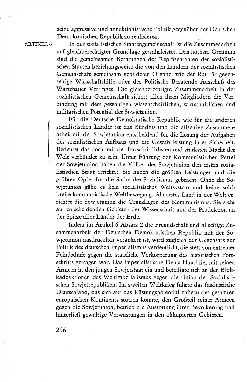 Verfassung der Deutschen Demokratischen Republik (DDR), Dokumente, Kommentar 1969, Band 1, Seite 296 (Verf. DDR Dok. Komm. 1969, Bd. 1, S. 296)