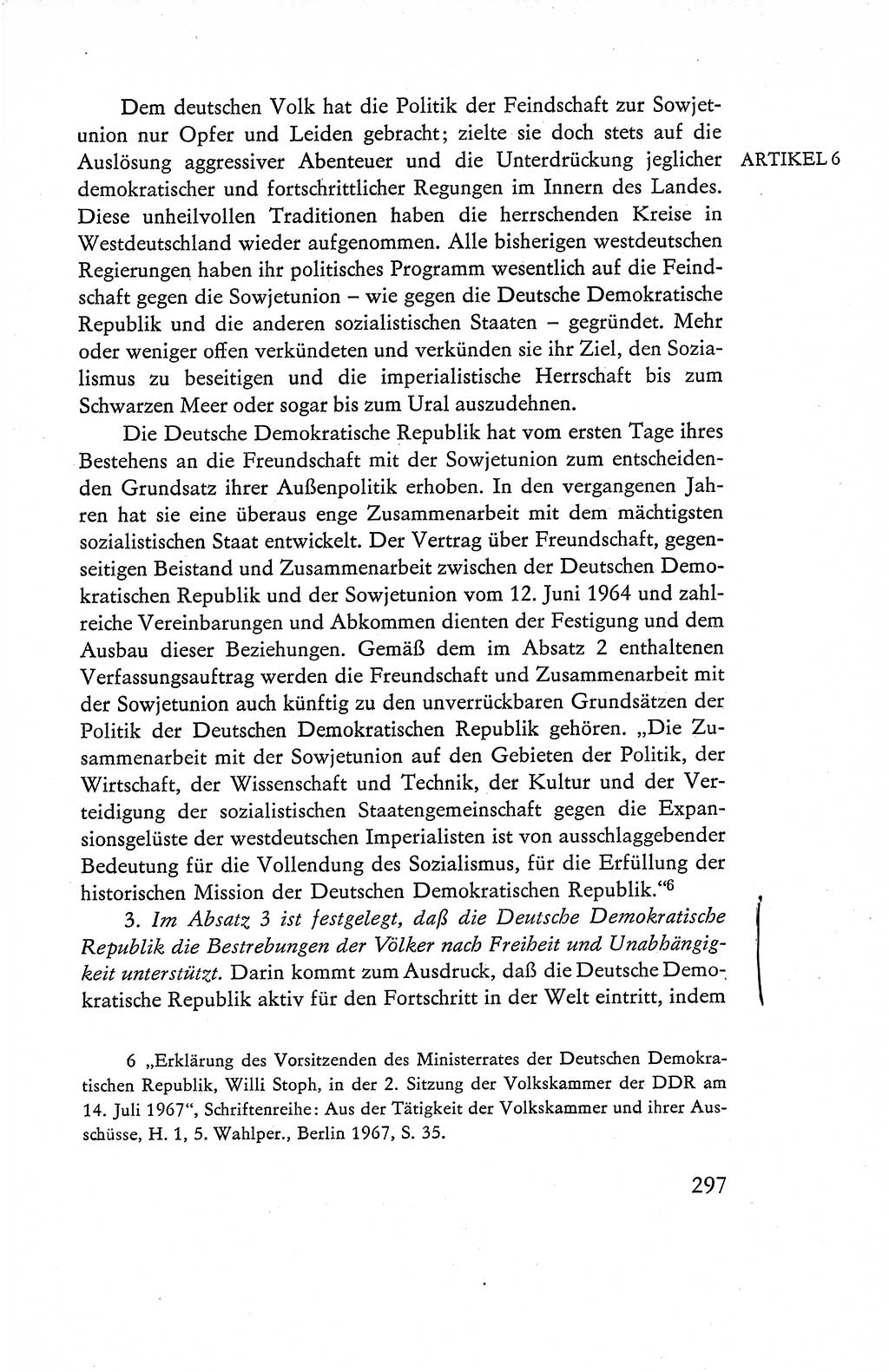 Verfassung der Deutschen Demokratischen Republik (DDR), Dokumente, Kommentar 1969, Band 1, Seite 297 (Verf. DDR Dok. Komm. 1969, Bd. 1, S. 297)