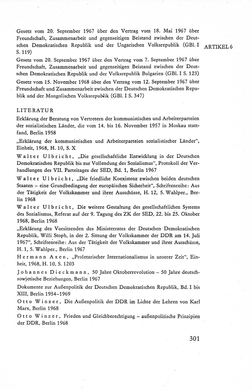 Verfassung der Deutschen Demokratischen Republik (DDR), Dokumente, Kommentar 1969, Band 1, Seite 301 (Verf. DDR Dok. Komm. 1969, Bd. 1, S. 301)