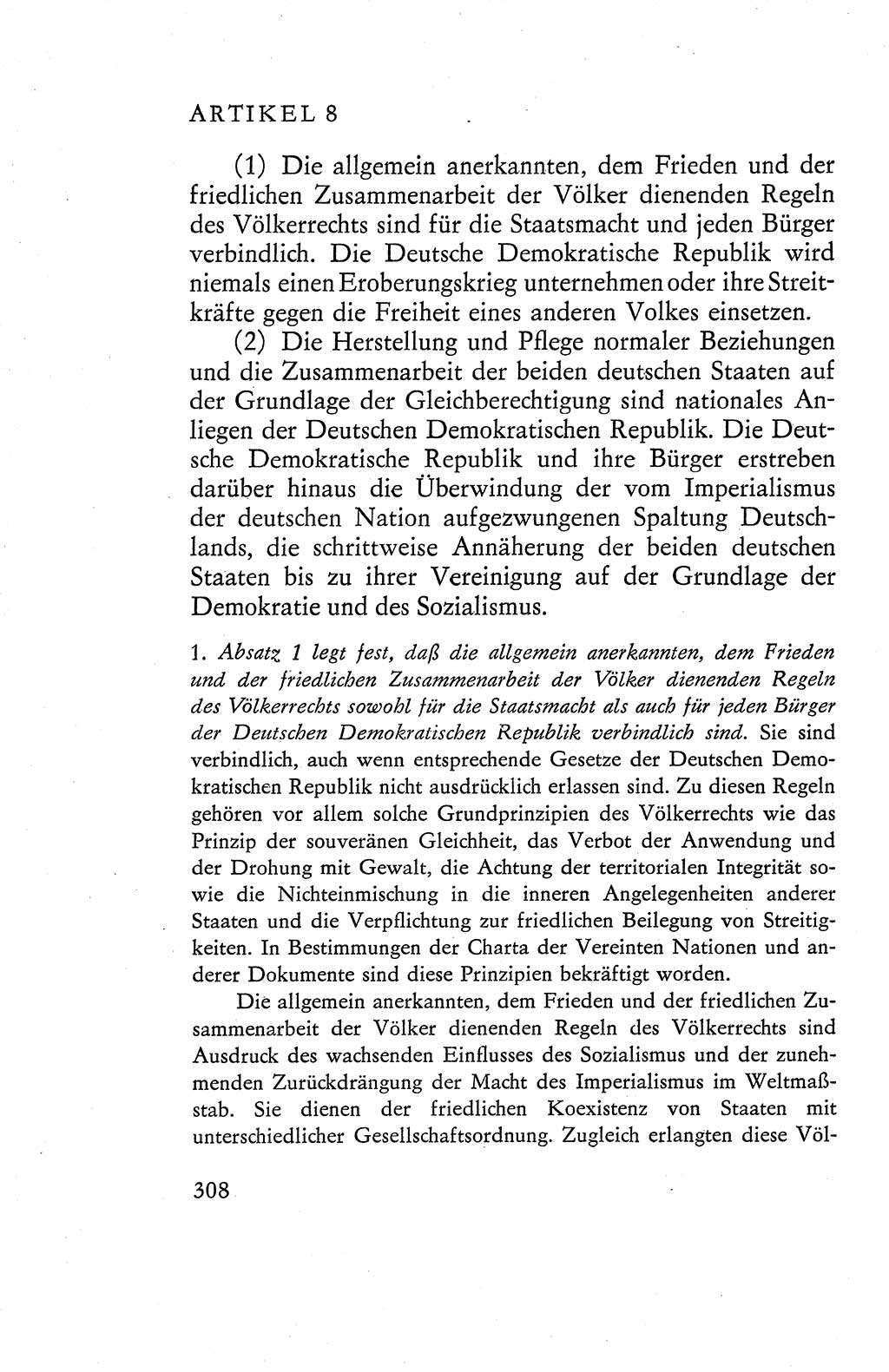 Verfassung der Deutschen Demokratischen Republik (DDR), Dokumente, Kommentar 1969, Band 1, Seite 308 (Verf. DDR Dok. Komm. 1969, Bd. 1, S. 308)