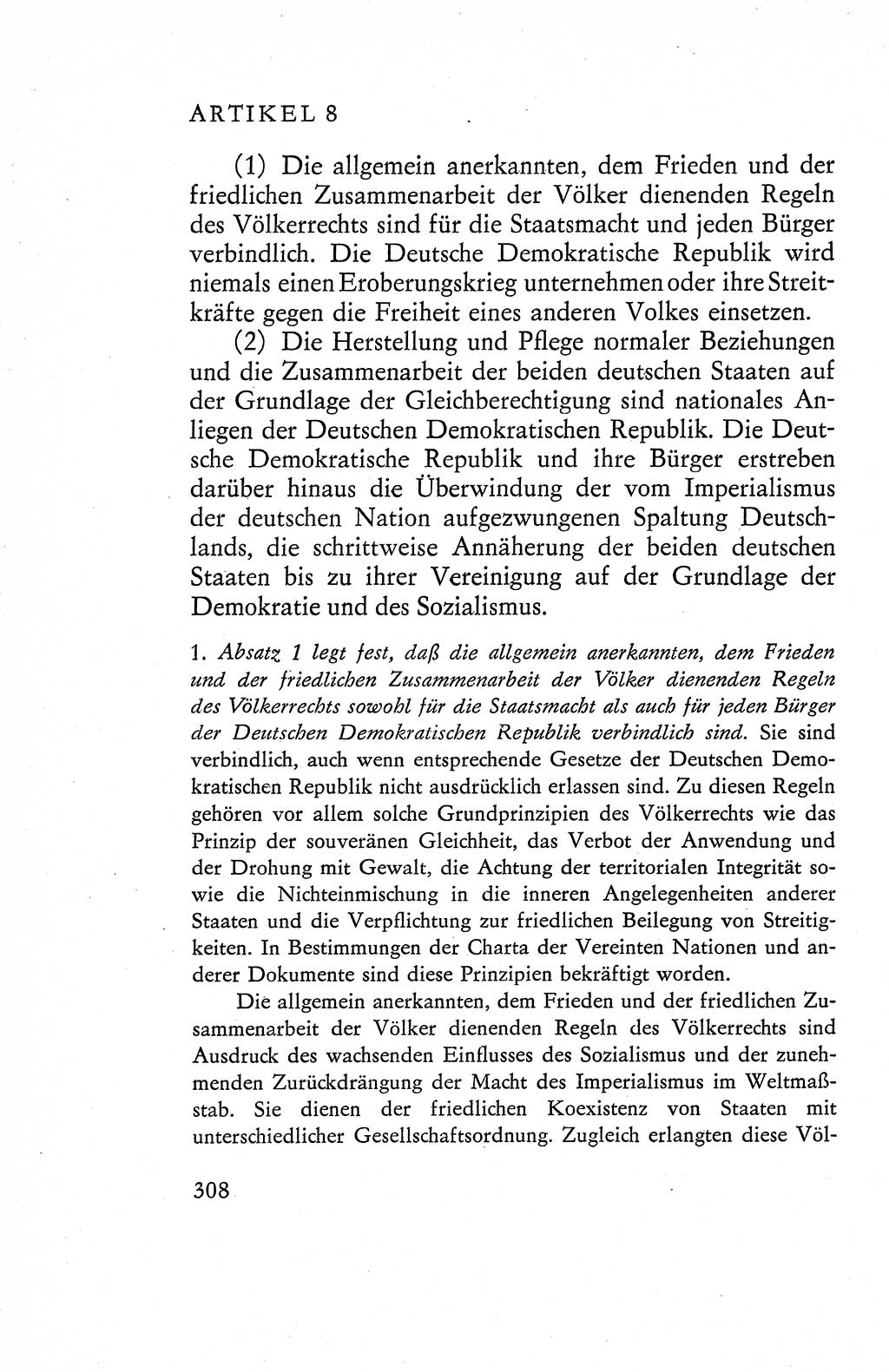 Verfassung der Deutschen Demokratischen Republik (DDR), Dokumente, Kommentar 1969, Band 1, Seite 308 (Verf. DDR Dok. Komm. 1969, Bd. 1, S. 308)
