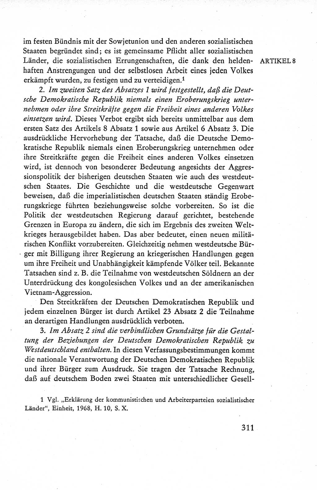 Verfassung der Deutschen Demokratischen Republik (DDR), Dokumente, Kommentar 1969, Band 1, Seite 311 (Verf. DDR Dok. Komm. 1969, Bd. 1, S. 311)