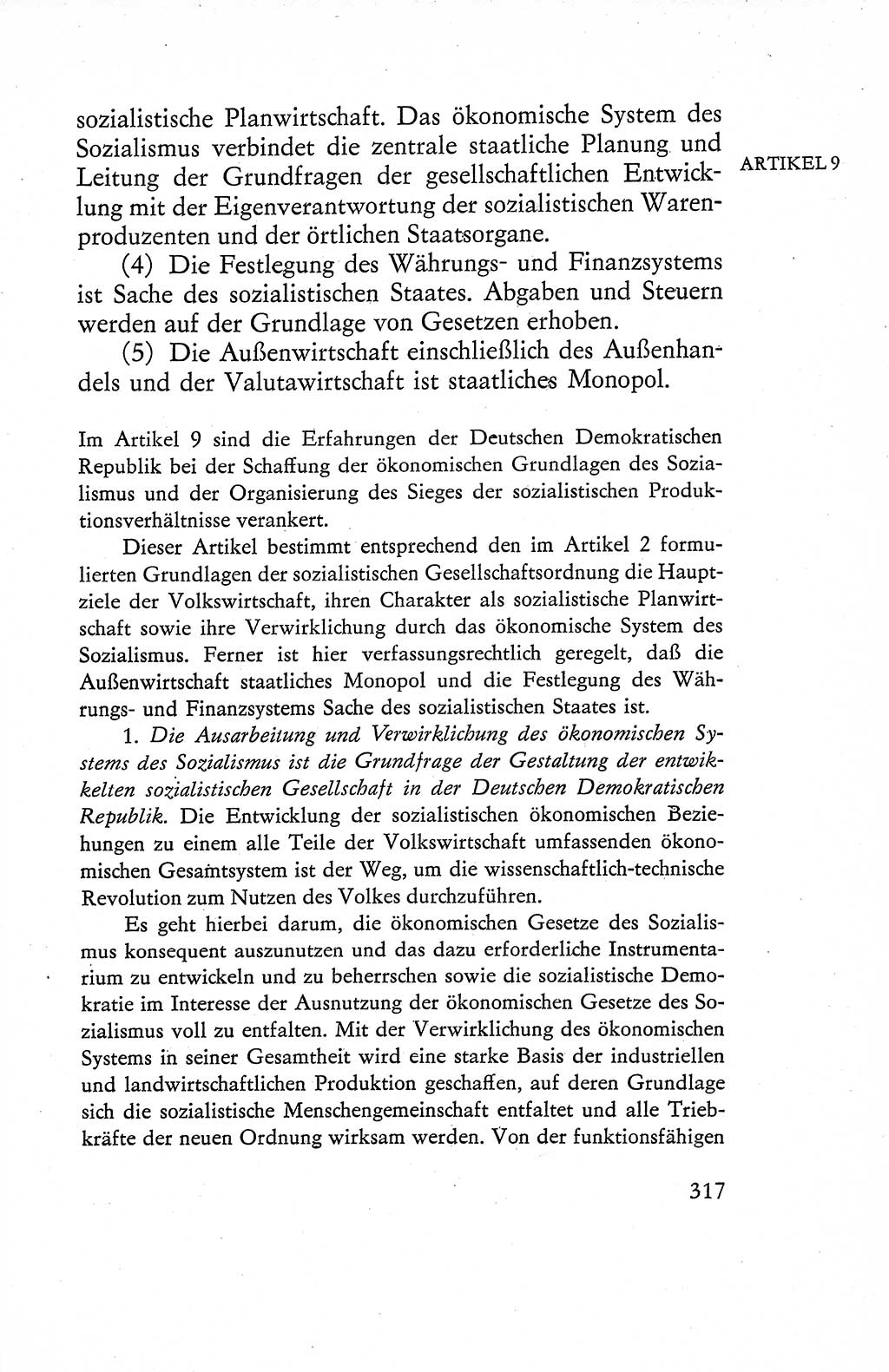 Verfassung der Deutschen Demokratischen Republik (DDR), Dokumente, Kommentar 1969, Band 1, Seite 317 (Verf. DDR Dok. Komm. 1969, Bd. 1, S. 317)