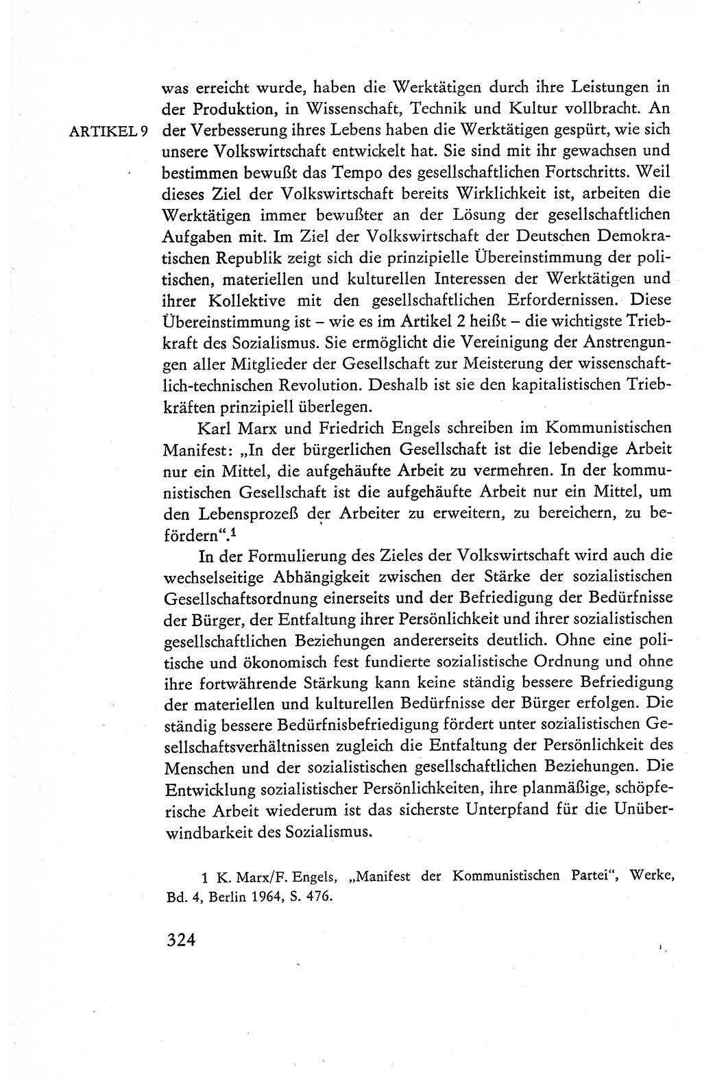 Verfassung der Deutschen Demokratischen Republik (DDR), Dokumente, Kommentar 1969, Band 1, Seite 324 (Verf. DDR Dok. Komm. 1969, Bd. 1, S. 324)