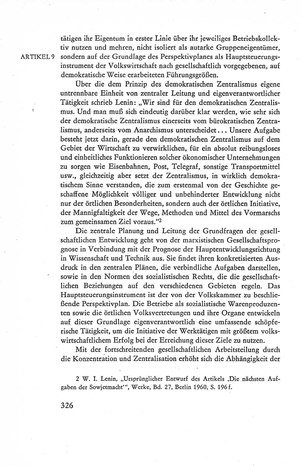 Verfassung der Deutschen Demokratischen Republik (DDR), Dokumente, Kommentar 1969, Band 1, Seite 326 (Verf. DDR Dok. Komm. 1969, Bd. 1, S. 326)