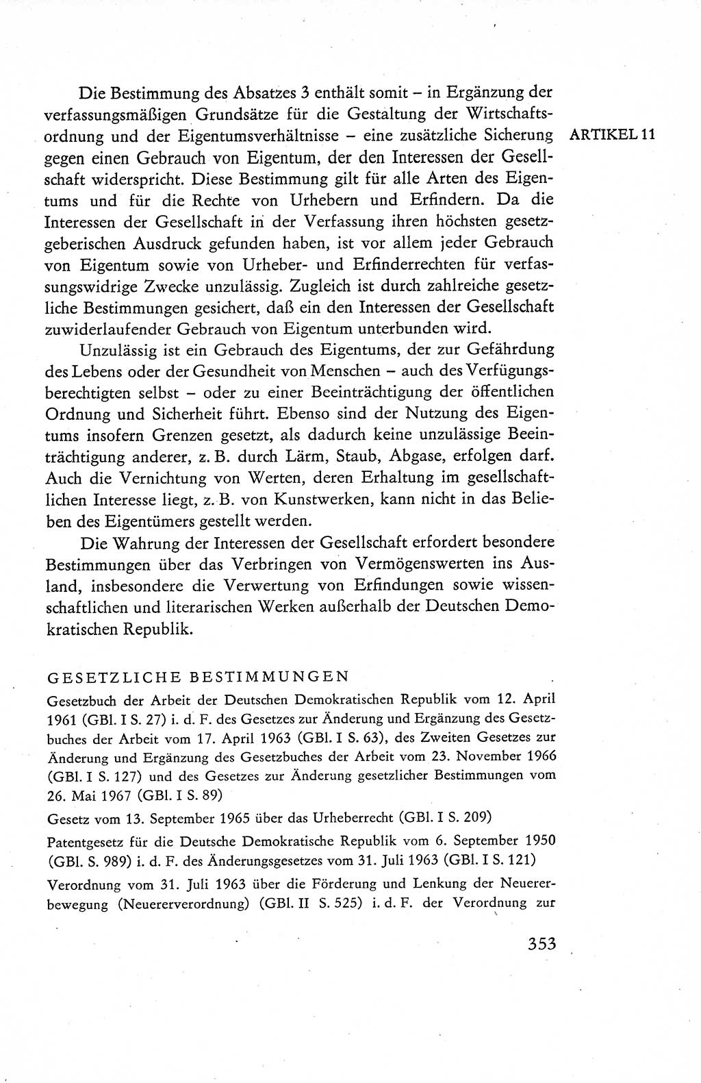Verfassung der Deutschen Demokratischen Republik (DDR), Dokumente, Kommentar 1969, Band 1, Seite 353 (Verf. DDR Dok. Komm. 1969, Bd. 1, S. 353)