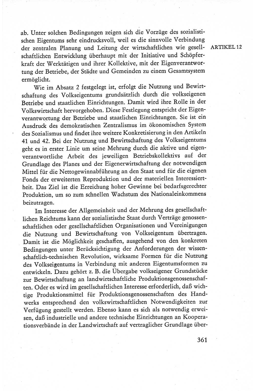 Verfassung der Deutschen Demokratischen Republik (DDR), Dokumente, Kommentar 1969, Band 1, Seite 361 (Verf. DDR Dok. Komm. 1969, Bd. 1, S. 361)