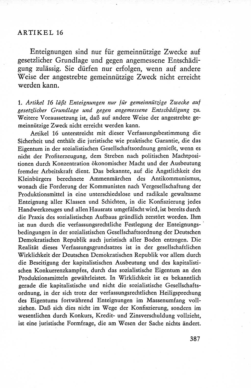 Verfassung der Deutschen Demokratischen Republik (DDR), Dokumente, Kommentar 1969, Band 1, Seite 387 (Verf. DDR Dok. Komm. 1969, Bd. 1, S. 387)