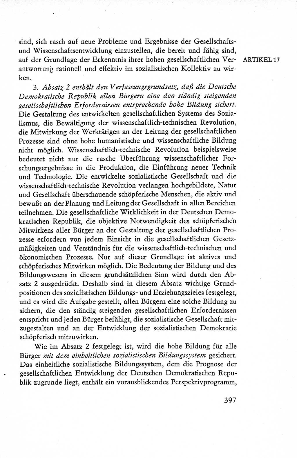 Verfassung der Deutschen Demokratischen Republik (DDR), Dokumente, Kommentar 1969, Band 1, Seite 397 (Verf. DDR Dok. Komm. 1969, Bd. 1, S. 397)