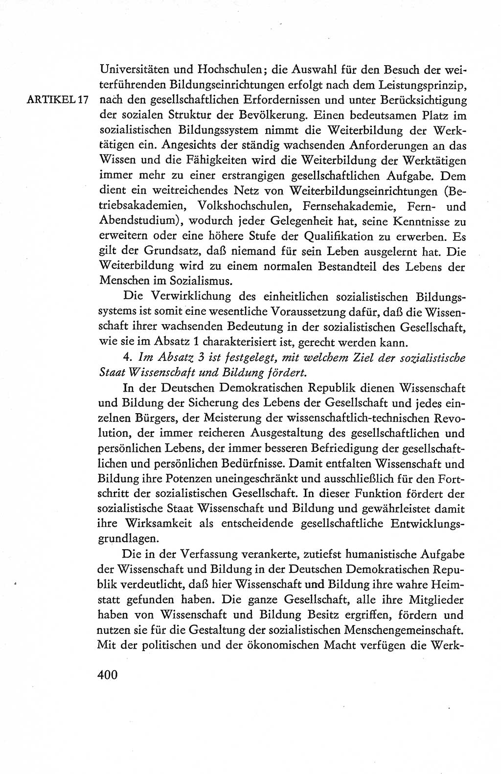 Verfassung der Deutschen Demokratischen Republik (DDR), Dokumente, Kommentar 1969, Band 1, Seite 400 (Verf. DDR Dok. Komm. 1969, Bd. 1, S. 400)