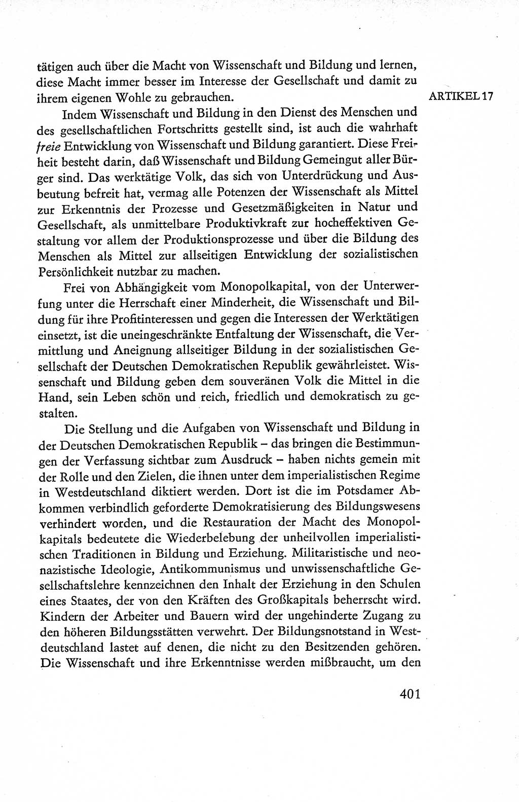 Verfassung der Deutschen Demokratischen Republik (DDR), Dokumente, Kommentar 1969, Band 1, Seite 401 (Verf. DDR Dok. Komm. 1969, Bd. 1, S. 401)