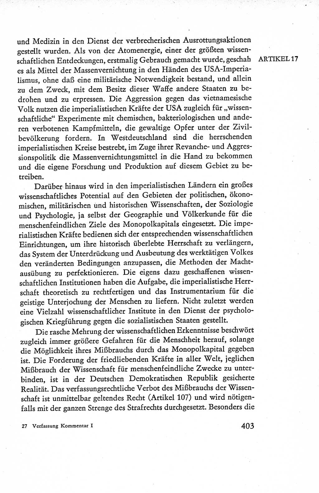 Verfassung der Deutschen Demokratischen Republik (DDR), Dokumente, Kommentar 1969, Band 1, Seite 403 (Verf. DDR Dok. Komm. 1969, Bd. 1, S. 403)