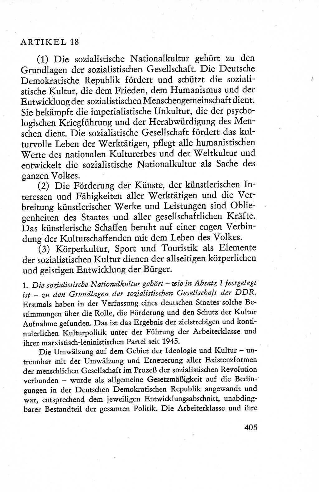 Verfassung der Deutschen Demokratischen Republik (DDR), Dokumente, Kommentar 1969, Band 1, Seite 405 (Verf. DDR Dok. Komm. 1969, Bd. 1, S. 405)