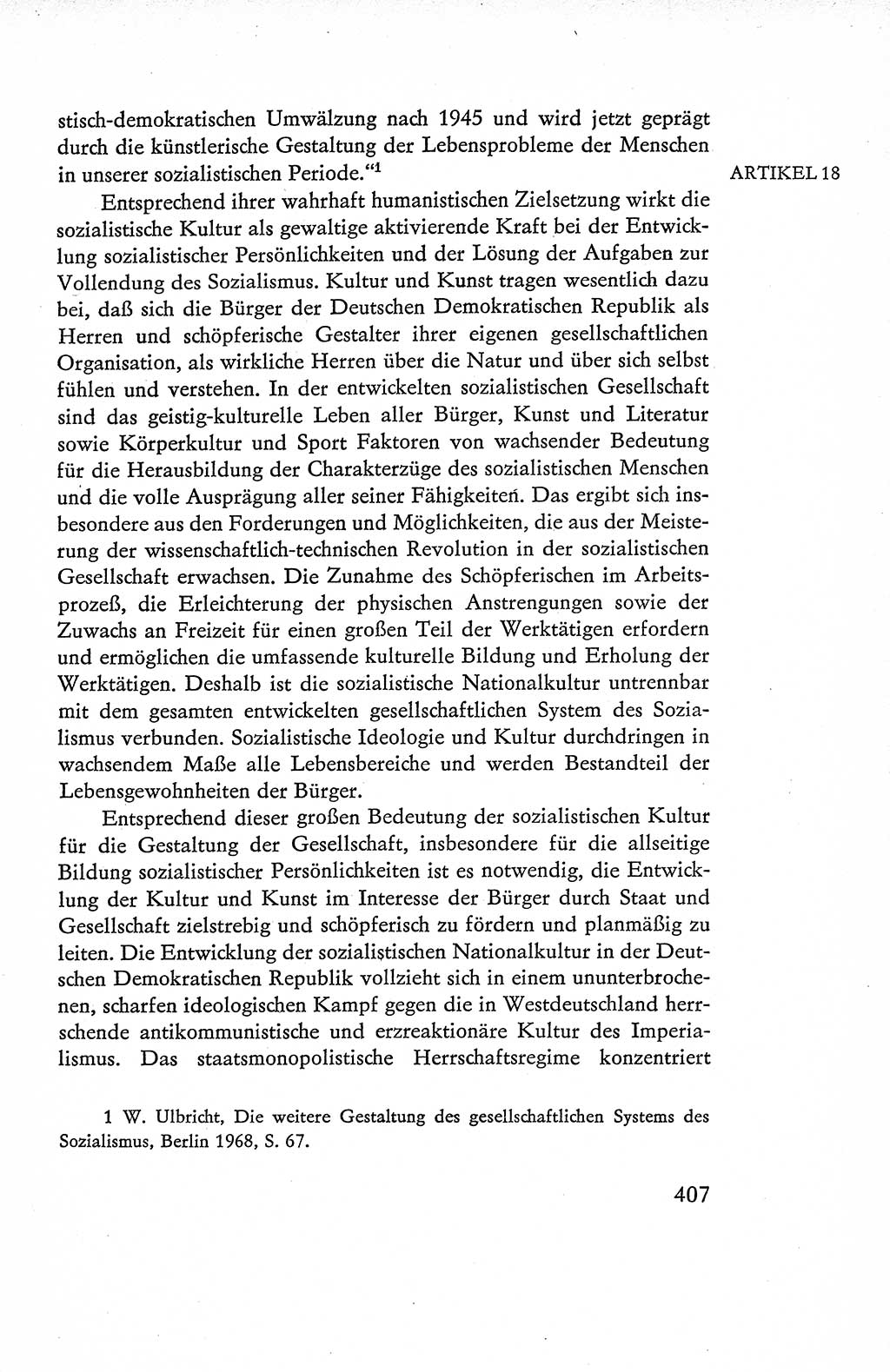 Verfassung der Deutschen Demokratischen Republik (DDR), Dokumente, Kommentar 1969, Band 1, Seite 407 (Verf. DDR Dok. Komm. 1969, Bd. 1, S. 407)