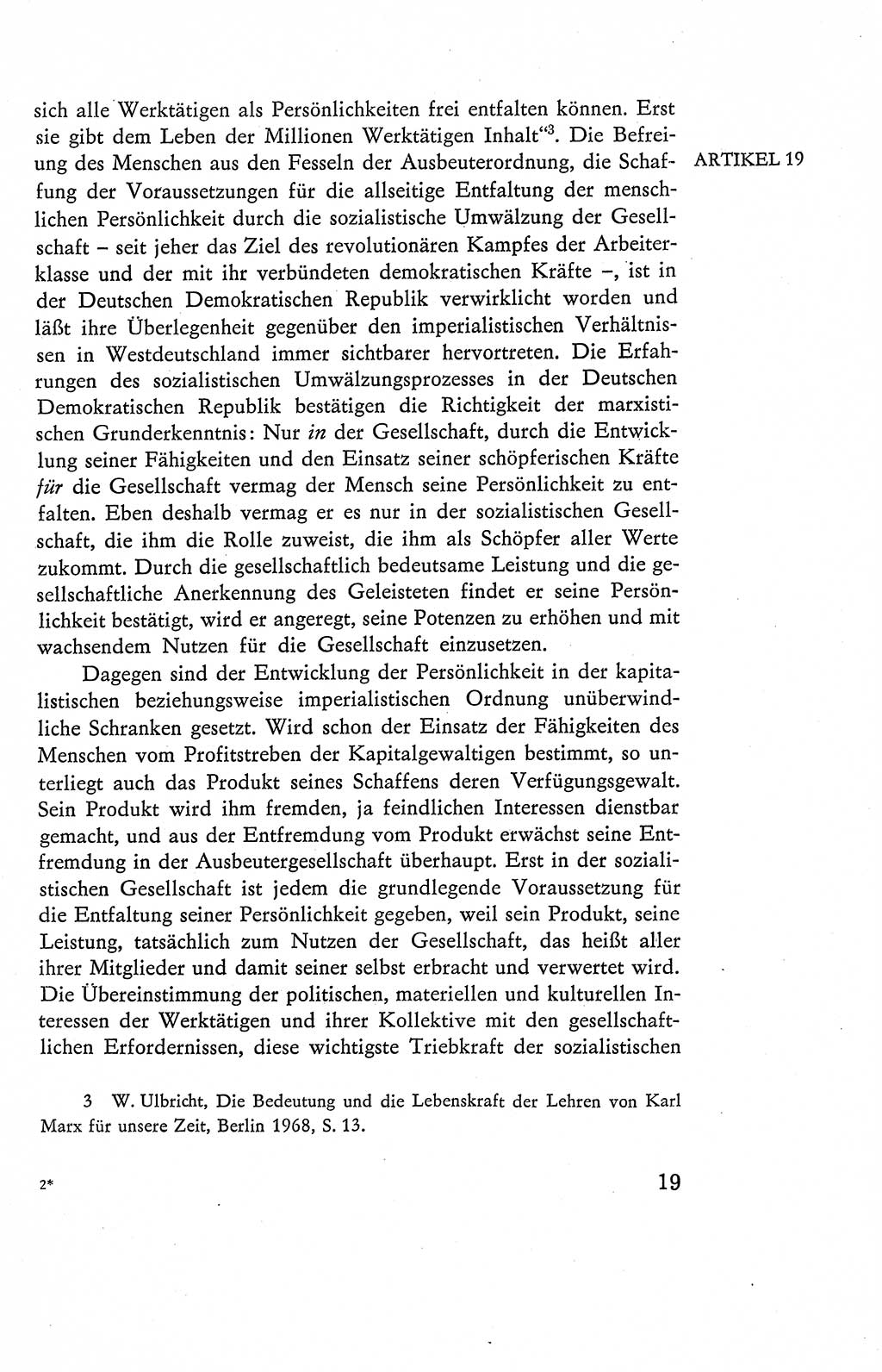Verfassung der Deutschen Demokratischen Republik (DDR), Dokumente, Kommentar 1969, Band 2, Seite 19 (Verf. DDR Dok. Komm. 1969, Bd. 2, S. 19)