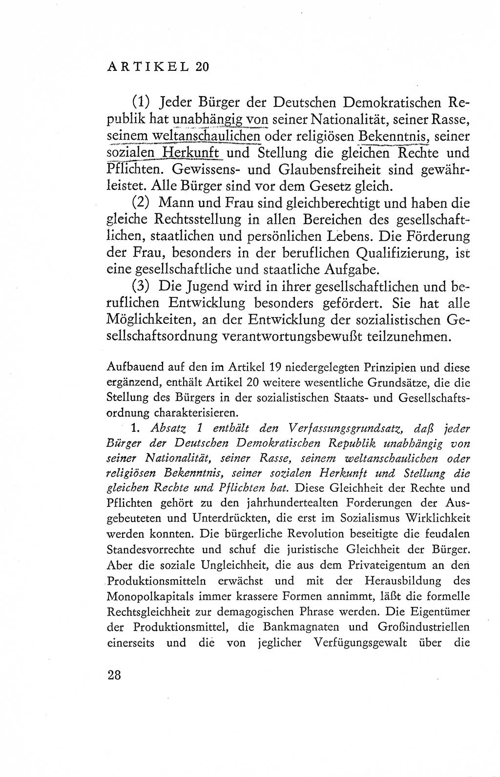 Verfassung der Deutschen Demokratischen Republik (DDR), Dokumente, Kommentar 1969, Band 2, Seite 28 (Verf. DDR Dok. Komm. 1969, Bd. 2, S. 28)