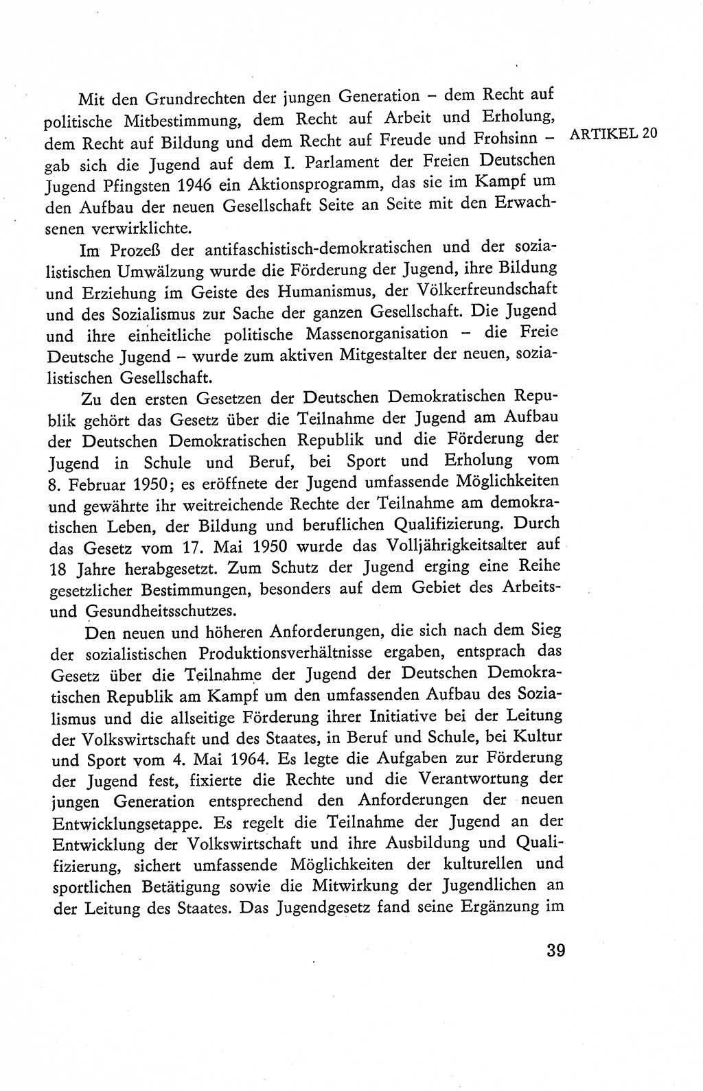 Verfassung der Deutschen Demokratischen Republik (DDR), Dokumente, Kommentar 1969, Band 2, Seite 39 (Verf. DDR Dok. Komm. 1969, Bd. 2, S. 39)