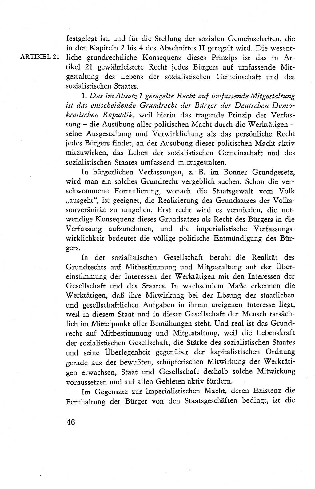 Verfassung der Deutschen Demokratischen Republik (DDR), Dokumente, Kommentar 1969, Band 2, Seite 46 (Verf. DDR Dok. Komm. 1969, Bd. 2, S. 46)
