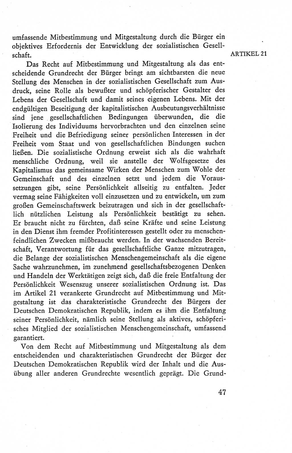 Verfassung der Deutschen Demokratischen Republik (DDR), Dokumente, Kommentar 1969, Band 2, Seite 47 (Verf. DDR Dok. Komm. 1969, Bd. 2, S. 47)