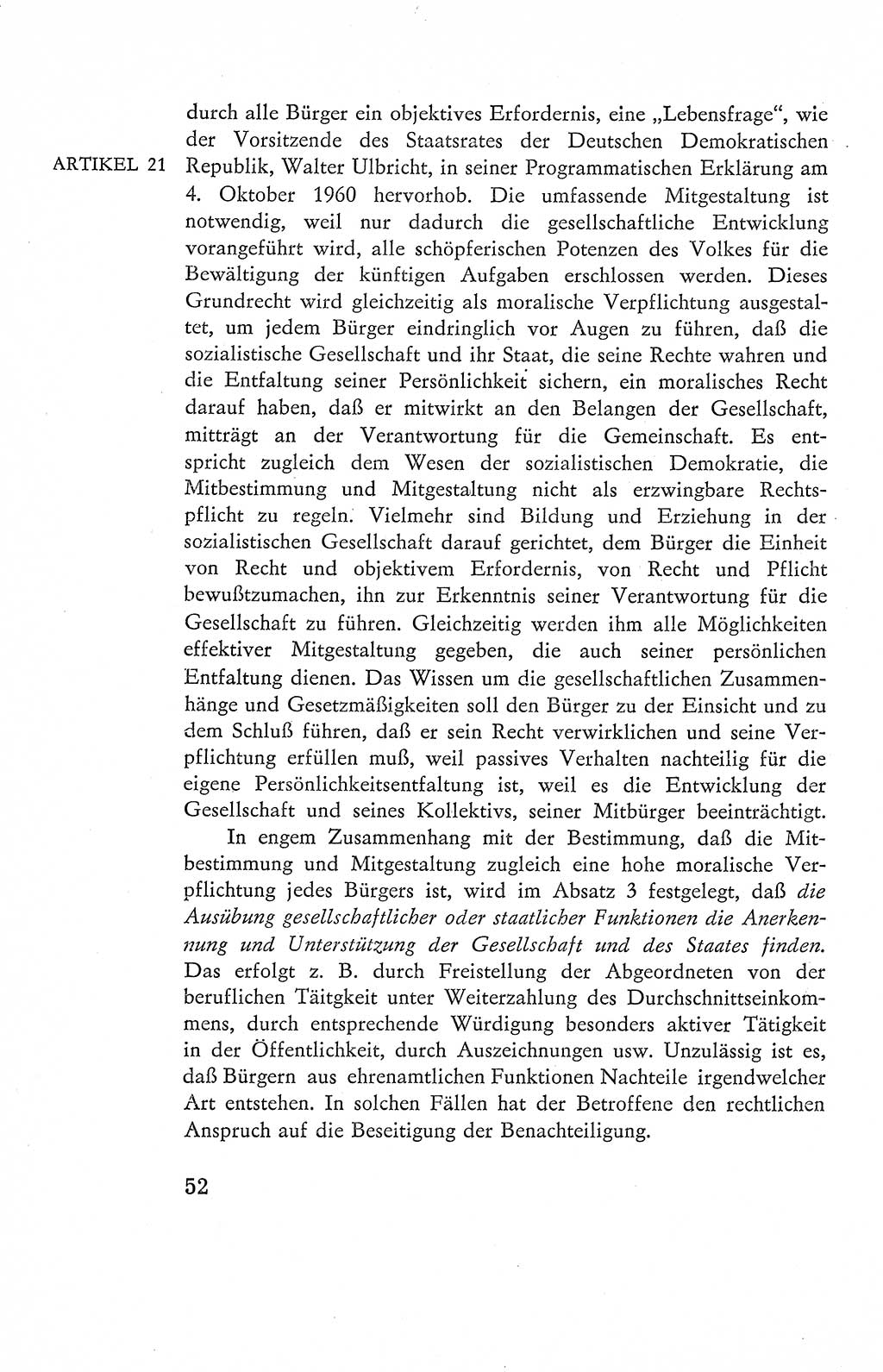 Verfassung der Deutschen Demokratischen Republik (DDR), Dokumente, Kommentar 1969, Band 2, Seite 52 (Verf. DDR Dok. Komm. 1969, Bd. 2, S. 52)