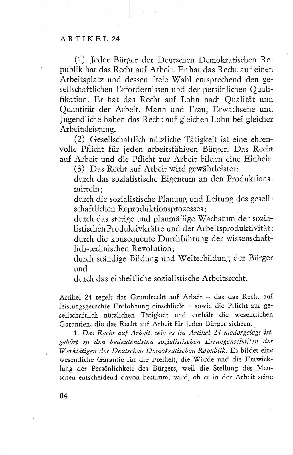 Verfassung der Deutschen Demokratischen Republik (DDR), Dokumente, Kommentar 1969, Band 2, Seite 64 (Verf. DDR Dok. Komm. 1969, Bd. 2, S. 64)