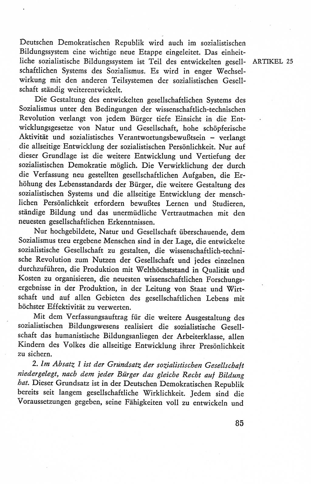 Verfassung der Deutschen Demokratischen Republik (DDR), Dokumente, Kommentar 1969, Band 2, Seite 85 (Verf. DDR Dok. Komm. 1969, Bd. 2, S. 85)