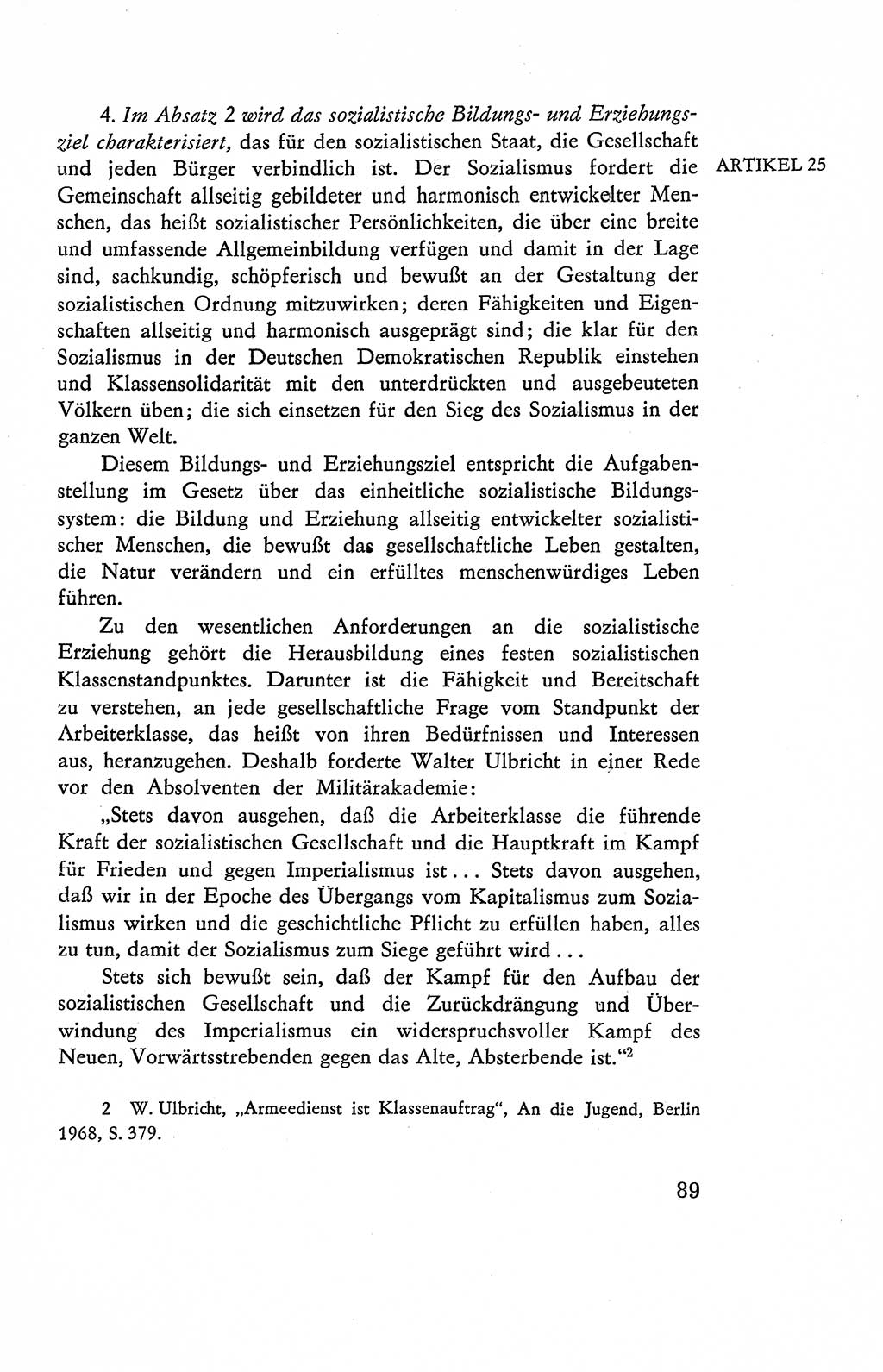 Verfassung der Deutschen Demokratischen Republik (DDR), Dokumente, Kommentar 1969, Band 2, Seite 89 (Verf. DDR Dok. Komm. 1969, Bd. 2, S. 89)