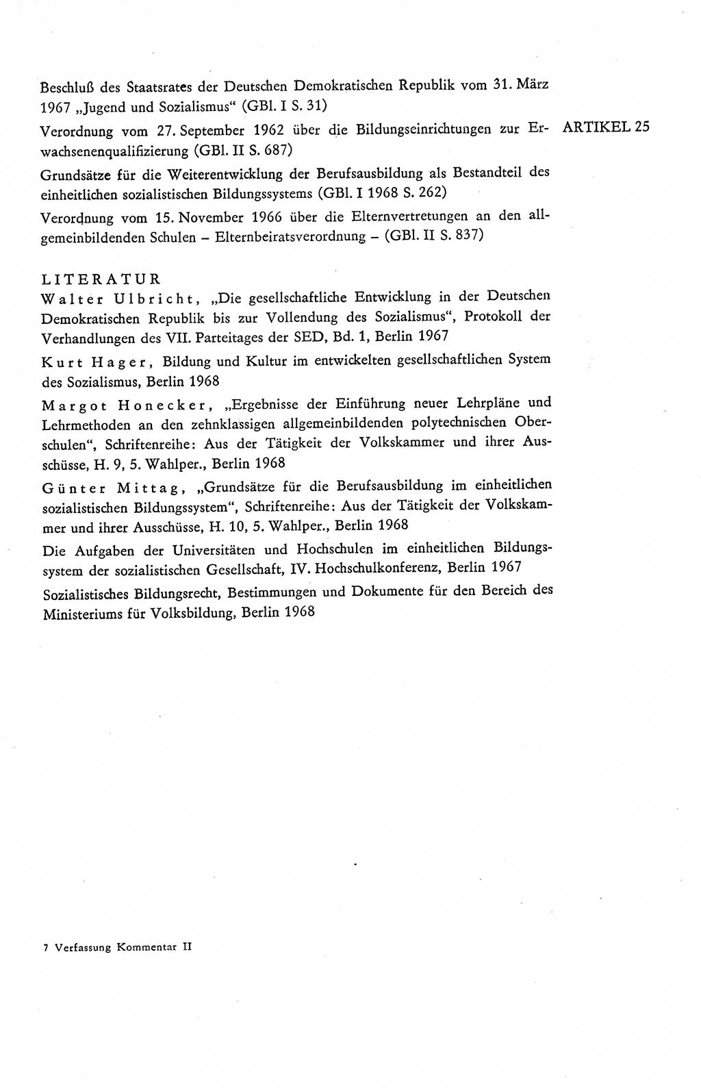 Verfassung der Deutschen Demokratischen Republik (DDR), Dokumente, Kommentar 1969, Band 2, Seite 97 (Verf. DDR Dok. Komm. 1969, Bd. 2, S. 97)