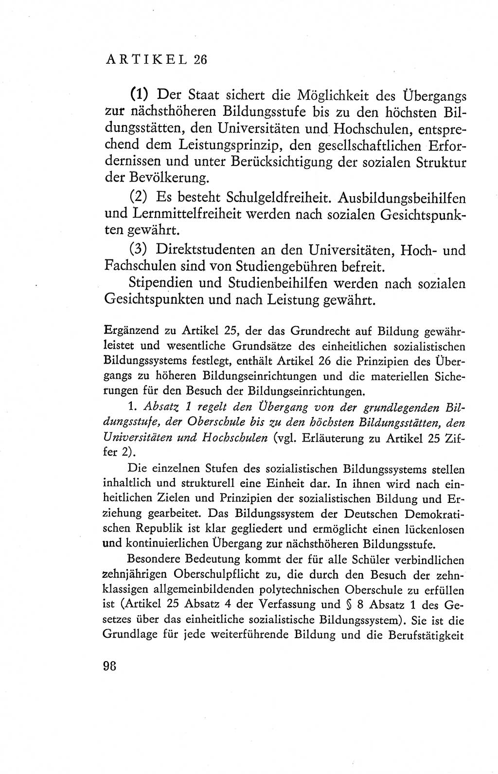 Verfassung der Deutschen Demokratischen Republik (DDR), Dokumente, Kommentar 1969, Band 2, Seite 98 (Verf. DDR Dok. Komm. 1969, Bd. 2, S. 98)