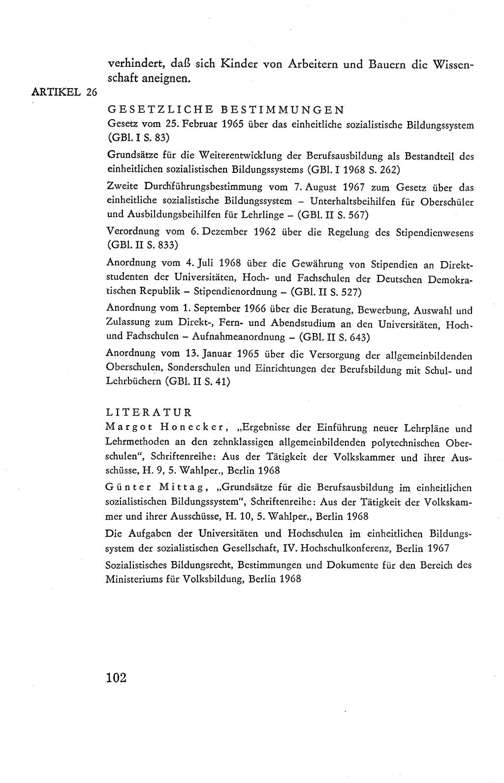 Verfassung der Deutschen Demokratischen Republik (DDR), Dokumente, Kommentar 1969, Band 2, Seite 102 (Verf. DDR Dok. Komm. 1969, Bd. 2, S. 102)