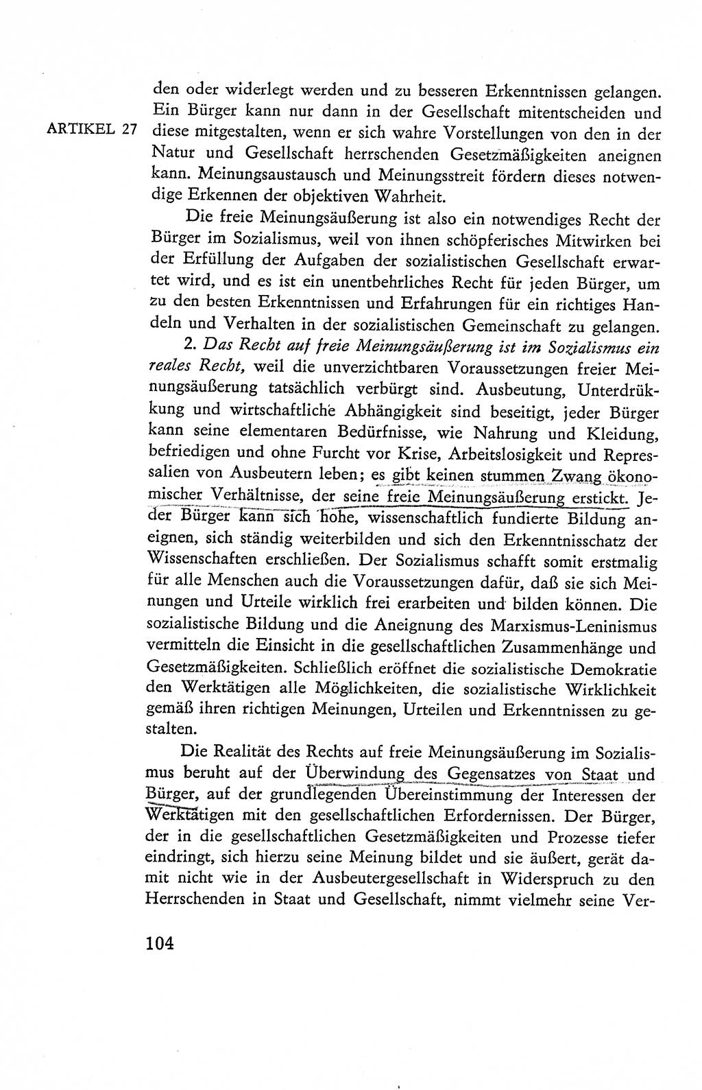 Verfassung der Deutschen Demokratischen Republik (DDR), Dokumente, Kommentar 1969, Band 2, Seite 104 (Verf. DDR Dok. Komm. 1969, Bd. 2, S. 104)