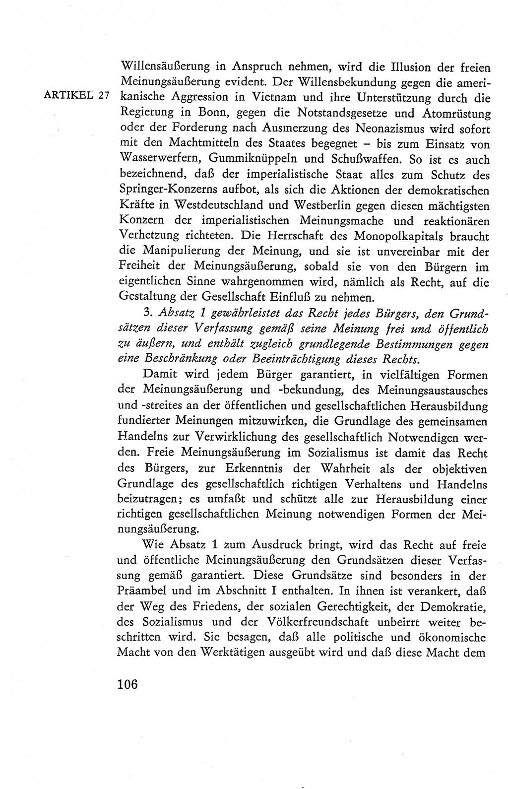 Verfassung der Deutschen Demokratischen Republik (DDR), Dokumente, Kommentar 1969, Band 2, Seite 106 (Verf. DDR Dok. Komm. 1969, Bd. 2, S. 106)