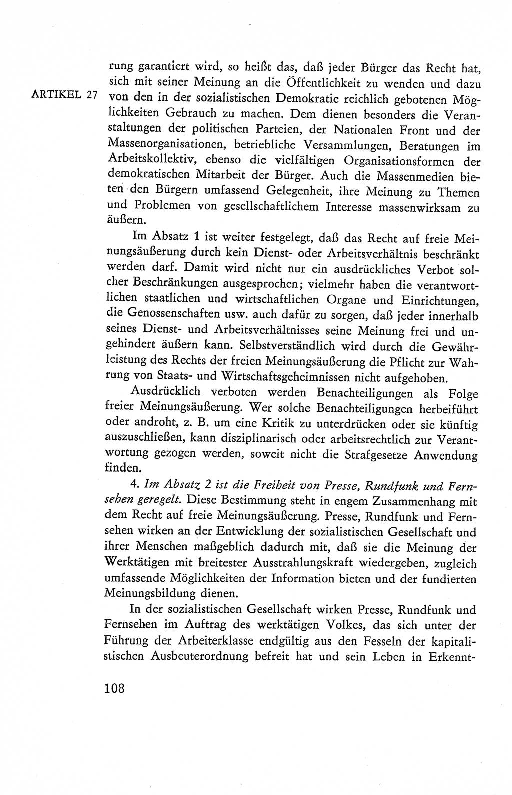 Verfassung der Deutschen Demokratischen Republik (DDR), Dokumente, Kommentar 1969, Band 2, Seite 108 (Verf. DDR Dok. Komm. 1969, Bd. 2, S. 108)