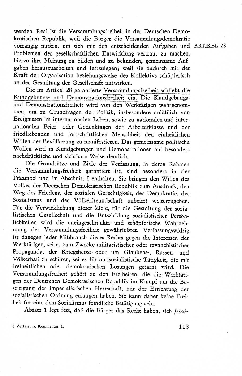 Verfassung der Deutschen Demokratischen Republik (DDR), Dokumente, Kommentar 1969, Band 2, Seite 113 (Verf. DDR Dok. Komm. 1969, Bd. 2, S. 113)