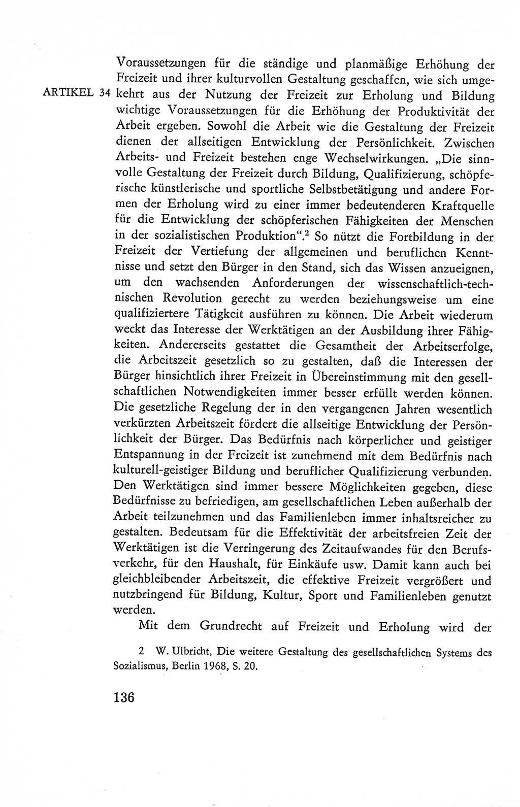 Verfassung der Deutschen Demokratischen Republik (DDR), Dokumente, Kommentar 1969, Band 2, Seite 136 (Verf. DDR Dok. Komm. 1969, Bd. 2, S. 136)