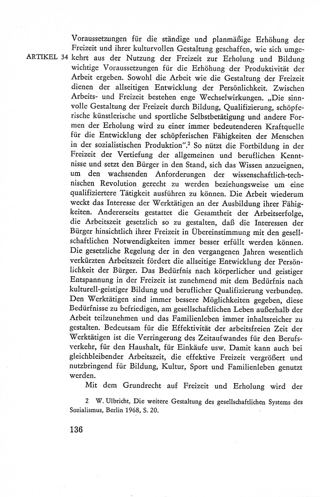 Verfassung der Deutschen Demokratischen Republik (DDR), Dokumente, Kommentar 1969, Band 2, Seite 136 (Verf. DDR Dok. Komm. 1969, Bd. 2, S. 136)