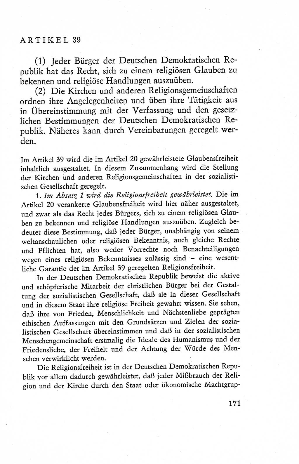 Verfassung der Deutschen Demokratischen Republik (DDR), Dokumente, Kommentar 1969, Band 2, Seite 171 (Verf. DDR Dok. Komm. 1969, Bd. 2, S. 171)