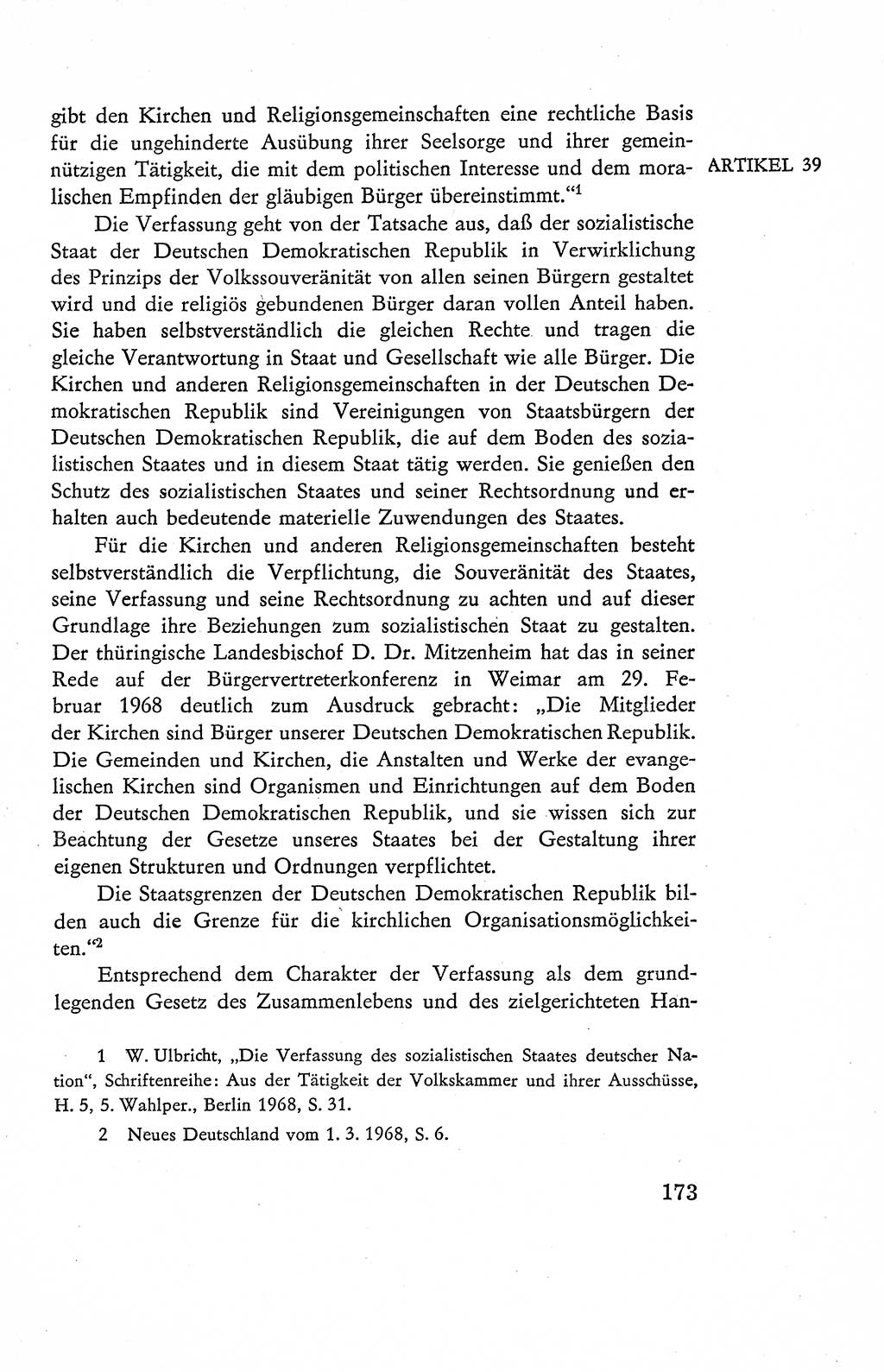 Verfassung der Deutschen Demokratischen Republik (DDR), Dokumente, Kommentar 1969, Band 2, Seite 173 (Verf. DDR Dok. Komm. 1969, Bd. 2, S. 173)