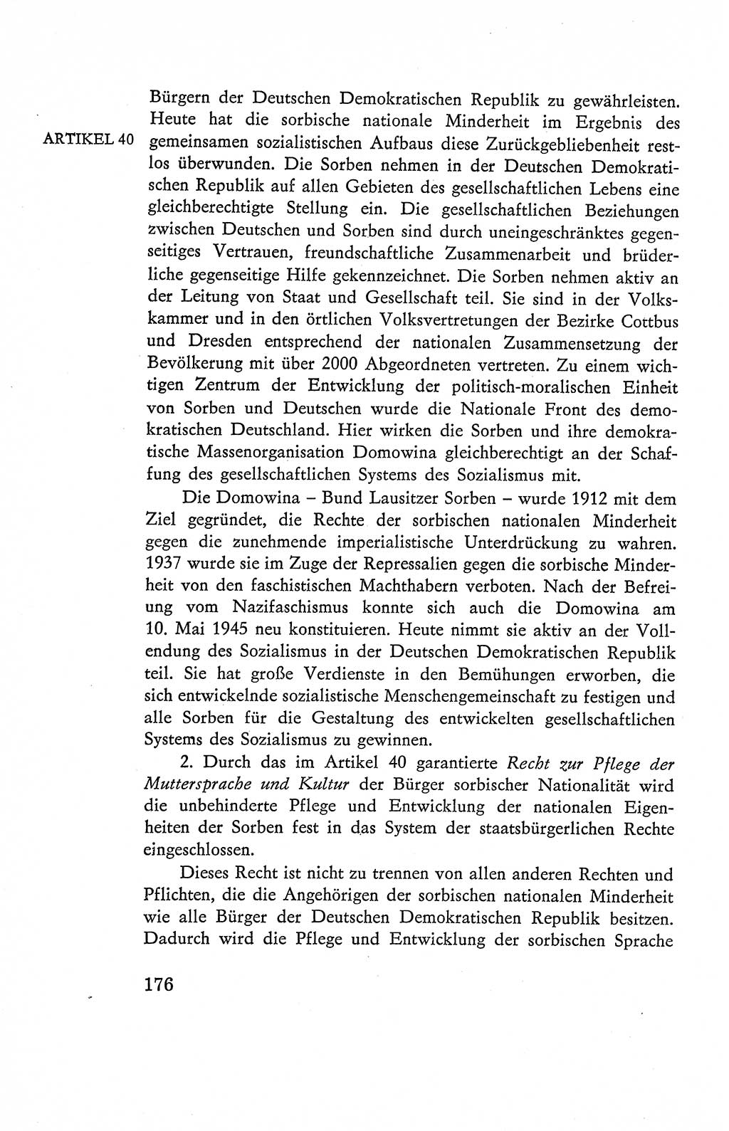 Verfassung der Deutschen Demokratischen Republik (DDR), Dokumente, Kommentar 1969, Band 2, Seite 176 (Verf. DDR Dok. Komm. 1969, Bd. 2, S. 176)