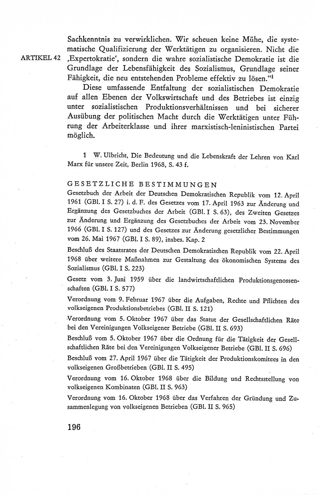 Verfassung der Deutschen Demokratischen Republik (DDR), Dokumente, Kommentar 1969, Band 2, Seite 196 (Verf. DDR Dok. Komm. 1969, Bd. 2, S. 196)