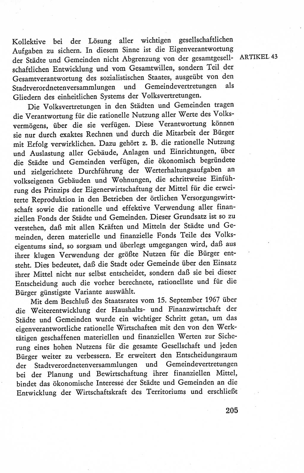 Verfassung der Deutschen Demokratischen Republik (DDR), Dokumente, Kommentar 1969, Band 2, Seite 205 (Verf. DDR Dok. Komm. 1969, Bd. 2, S. 205)