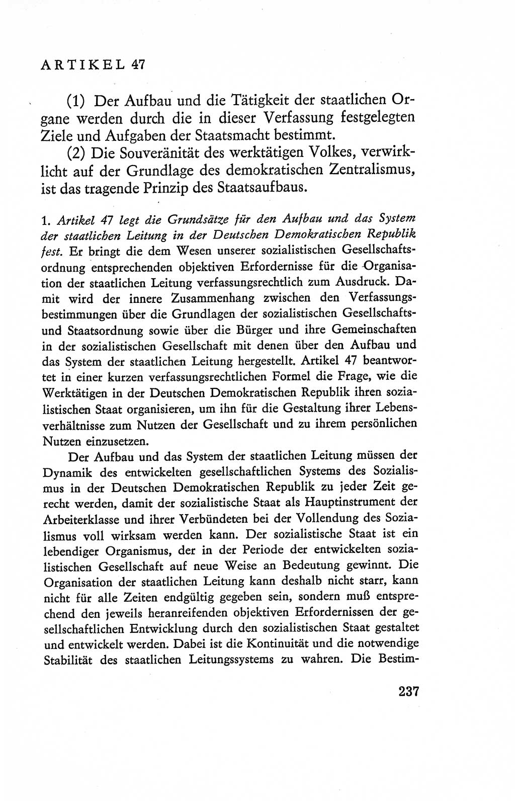 Verfassung der Deutschen Demokratischen Republik (DDR), Dokumente, Kommentar 1969, Band 2, Seite 237 (Verf. DDR Dok. Komm. 1969, Bd. 2, S. 237)