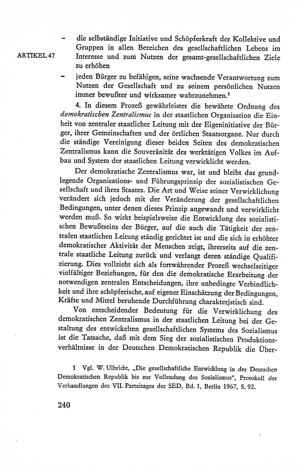 Verfassung der Deutschen Demokratischen Republik (DDR), Dokumente, Kommentar 1969, Band 2, Seite 240 (Verf. DDR Dok. Komm. 1969, Bd. 2, S. 240)