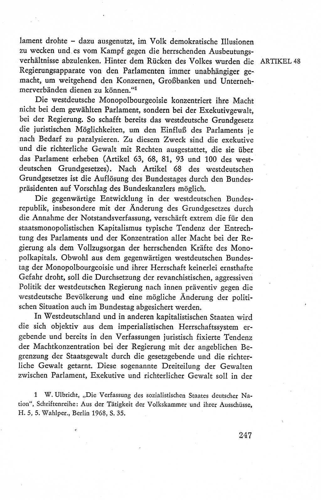 Verfassung der Deutschen Demokratischen Republik (DDR), Dokumente, Kommentar 1969, Band 2, Seite 247 (Verf. DDR Dok. Komm. 1969, Bd. 2, S. 247)