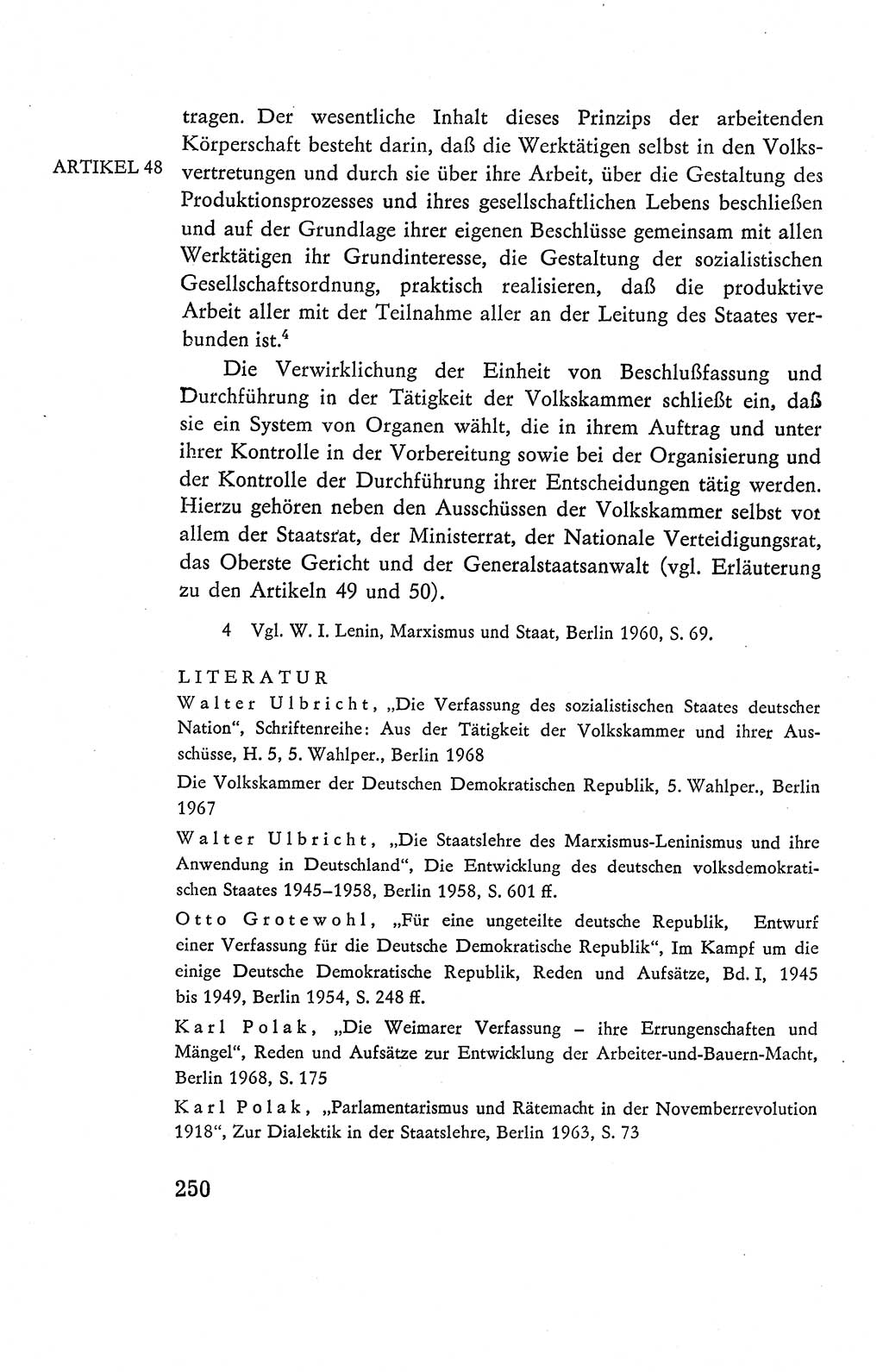 Verfassung der Deutschen Demokratischen Republik (DDR), Dokumente, Kommentar 1969, Band 2, Seite 250 (Verf. DDR Dok. Komm. 1969, Bd. 2, S. 250)